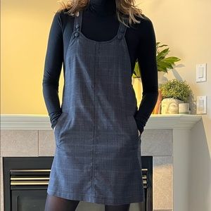 Frank & Oak navy/black striped pinafore dress - size small